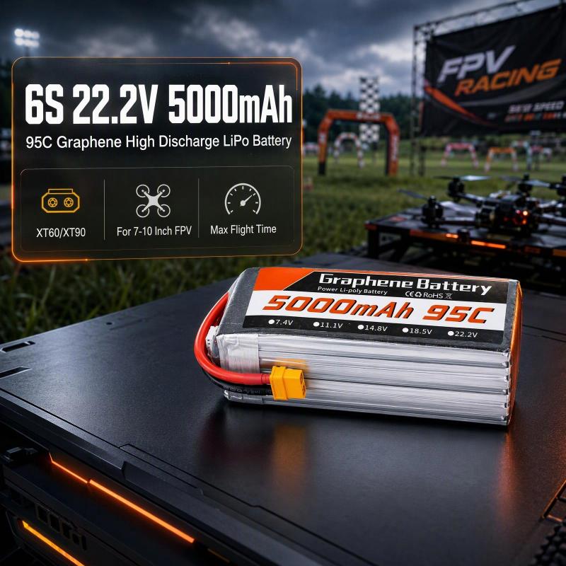 6S Lipo Battery 22.2V 5000Mah - 6S 22.2V 5000mAh 95C графеновый LiPo