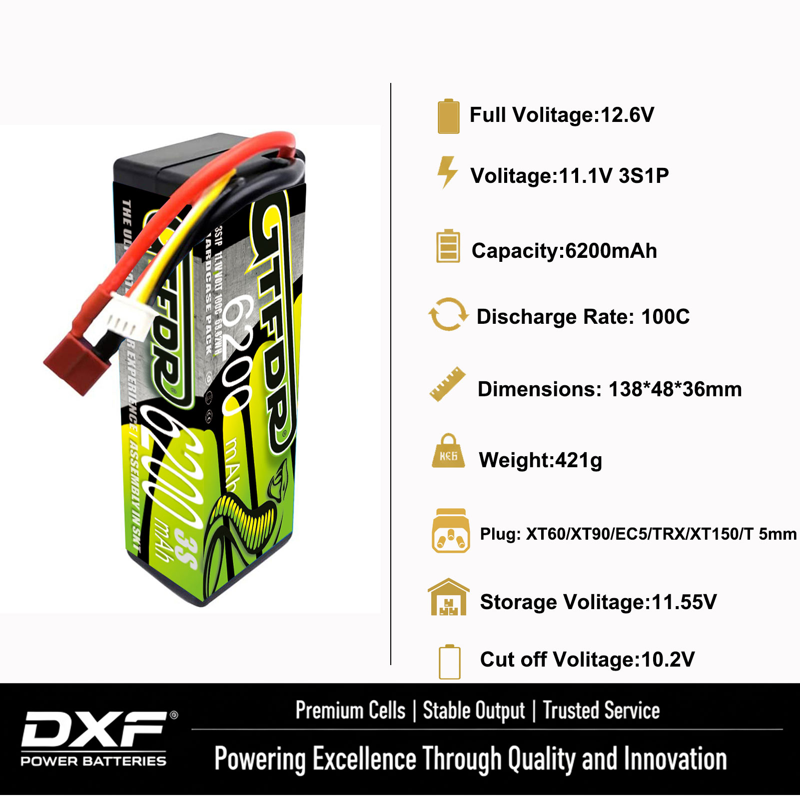 Аккумулятор GTFDR 3S Lipo 11.1 – обзор и цена 6S Lipo Battery 22.2V 5000Mah